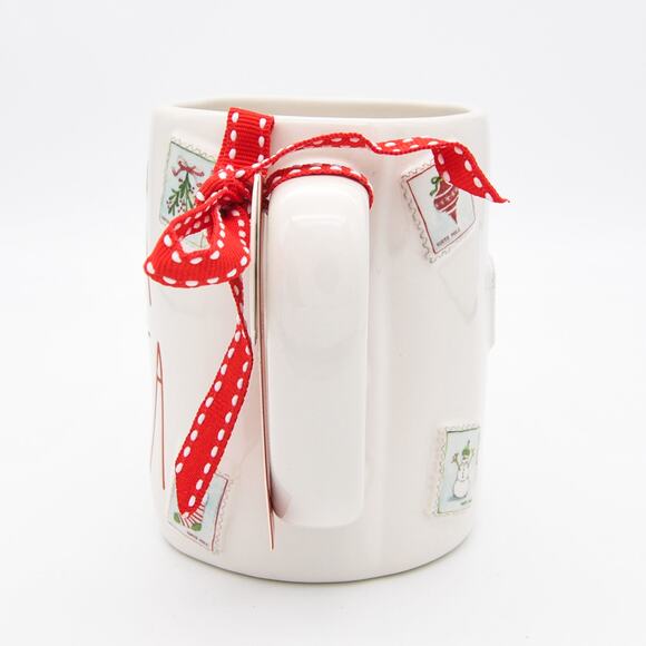 Rae Dunn Christmas Mug, Dear Santa Mug with Stamps, Double-Sided Coffee Cup - Picture 4 of 10